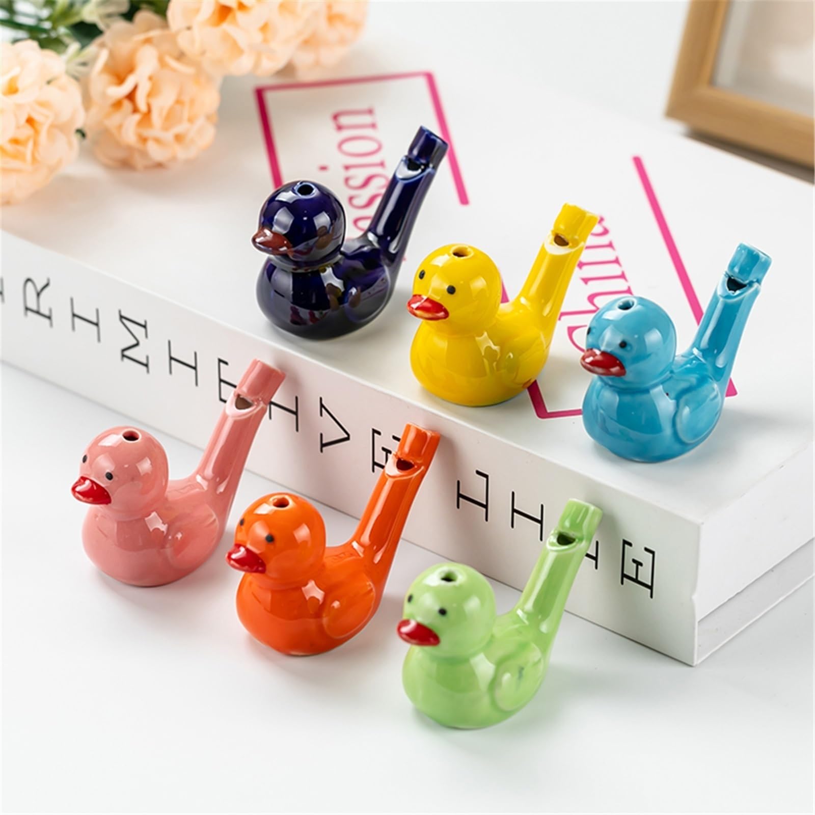 Amazon.co.jp: HEGWA(ヘグヘワ) 4個 水鳥の笛 陶器 アヒル型 鳥笛